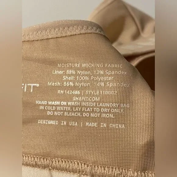 SHEFIT Ultimate Sports Bra Beige tan High Support Racerback Zip NEW